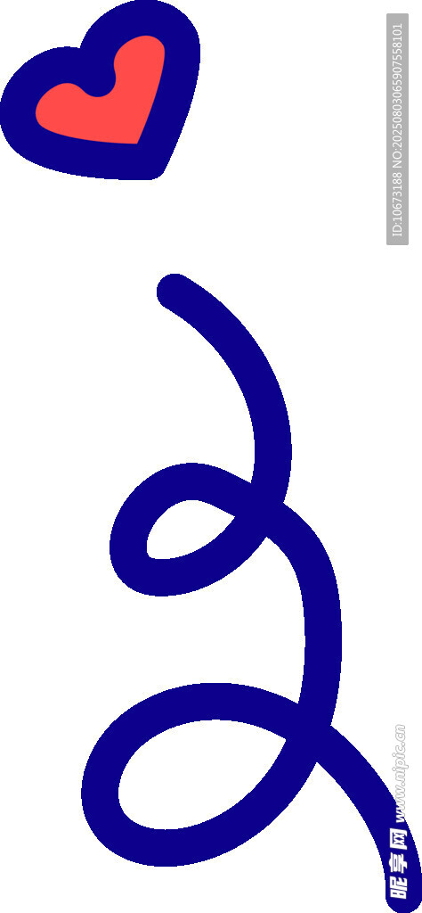 爱心缠绕线条图案设计