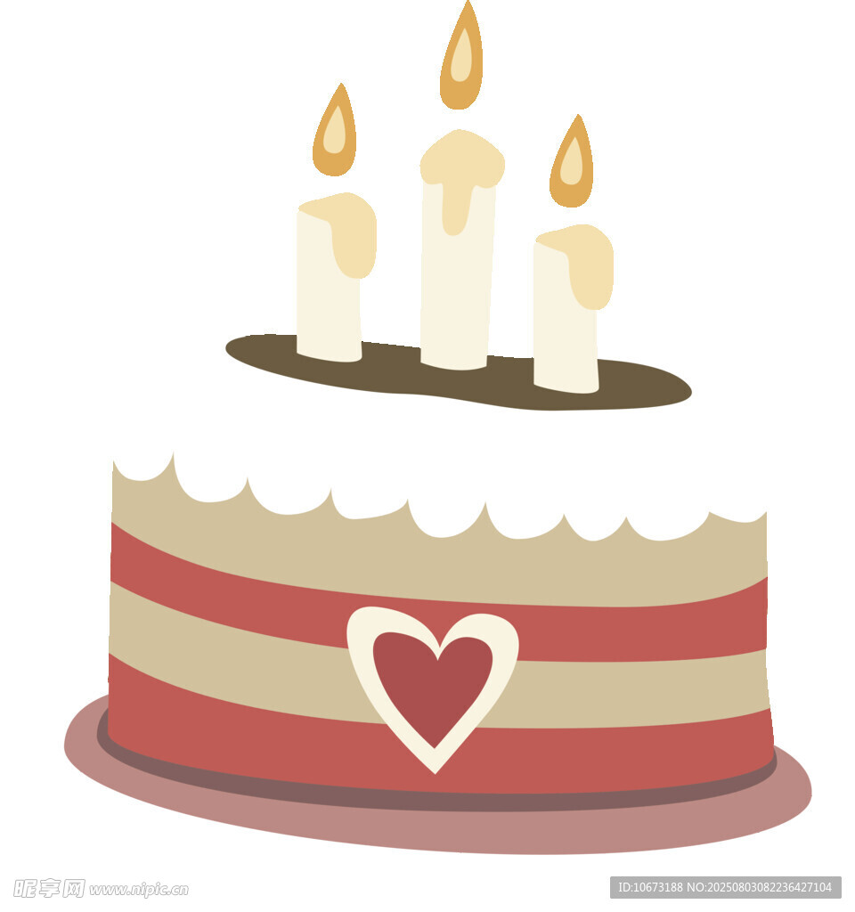 心形图案生日蛋糕