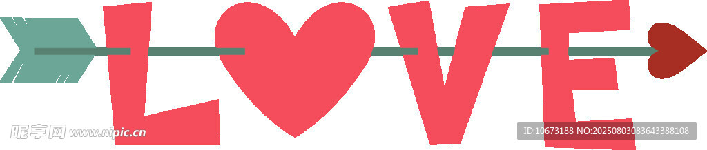 爱心箭头LOVE装饰图案