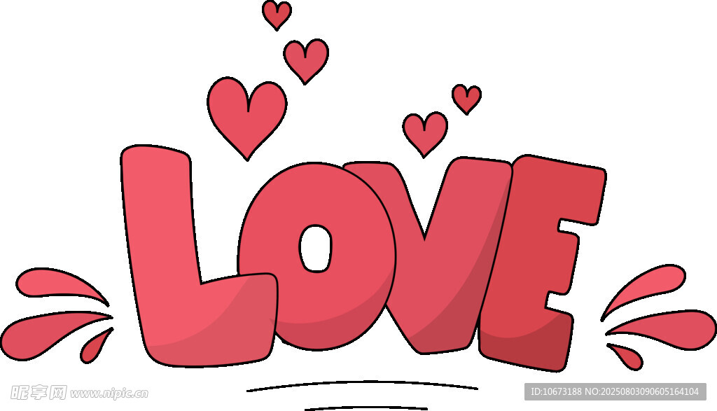 爱心LOVE艺术字图案