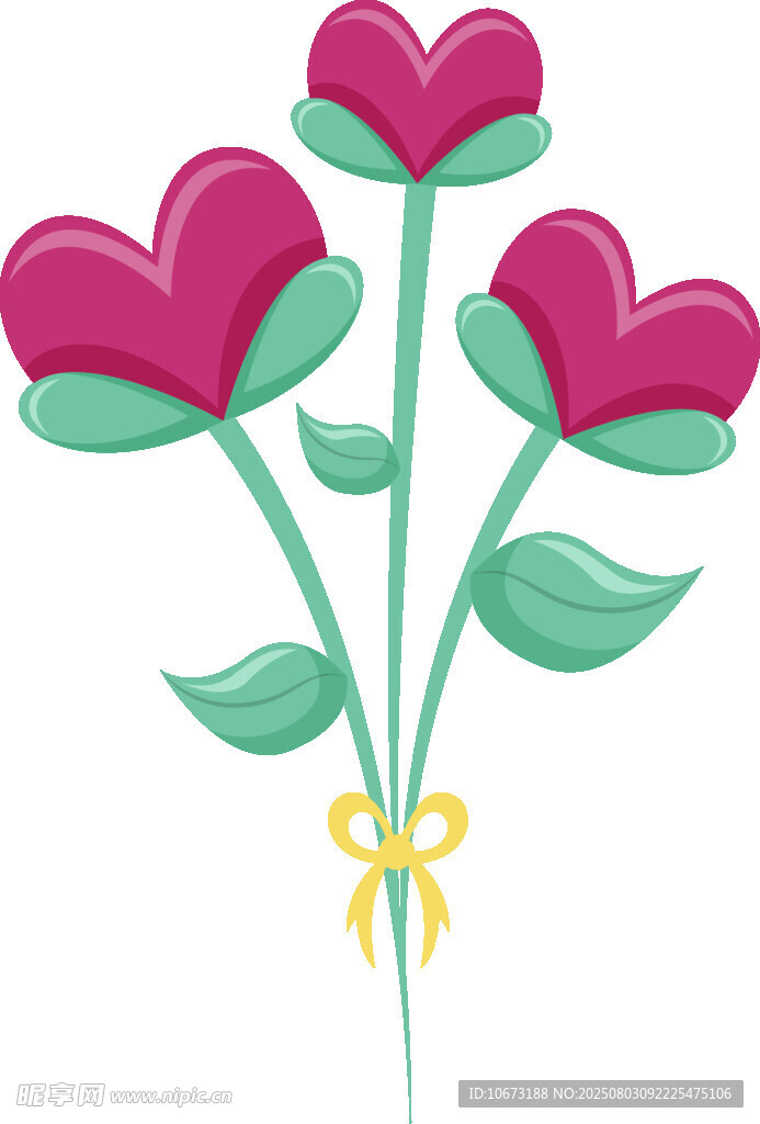 爱心花束插画