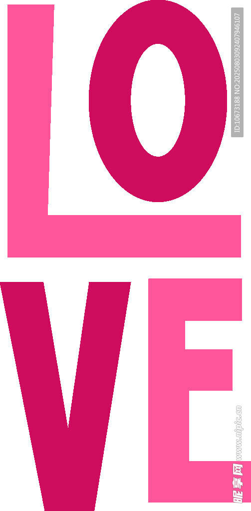 粉色LOVE艺术字图案