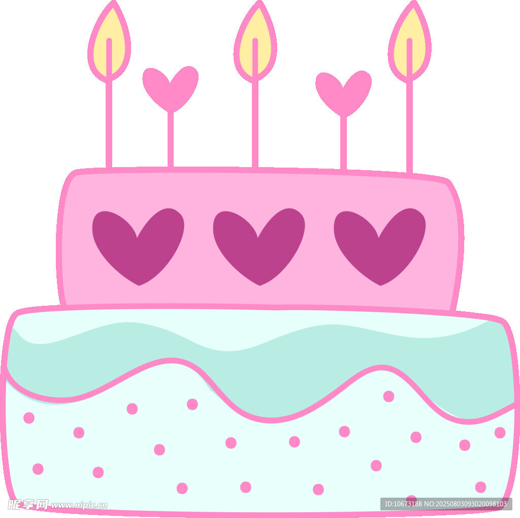 可爱双层爱心生日蛋糕