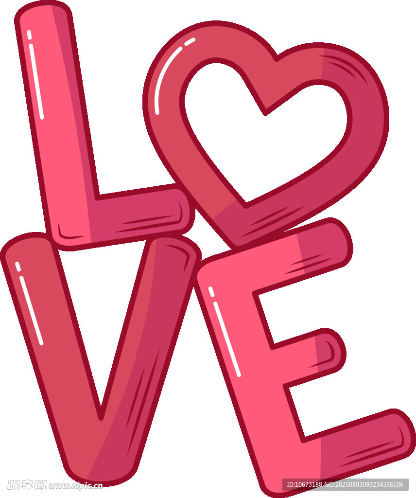 爱心组成的LOVE字样