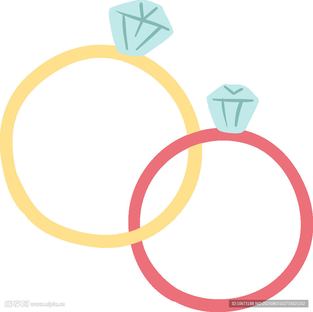 彩色钻石婚戒图案设计