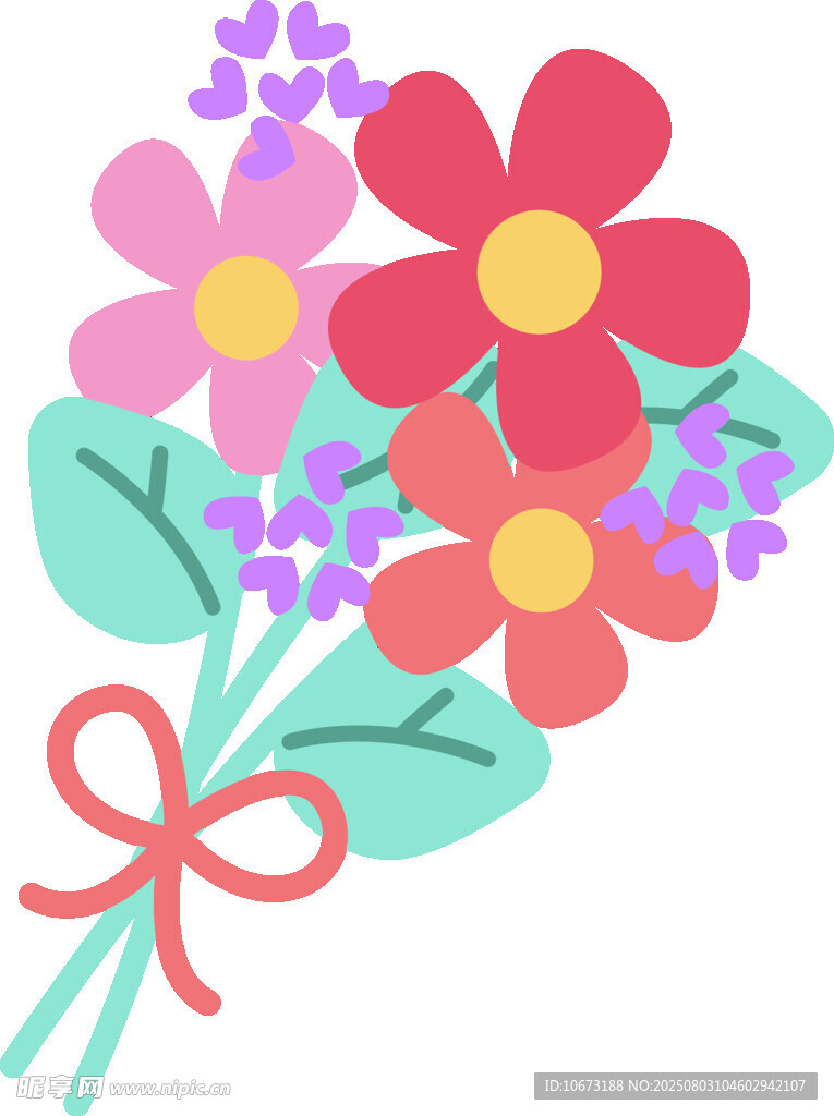 彩色花束插画