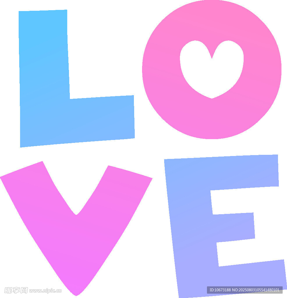 彩色爱心LOVE图案