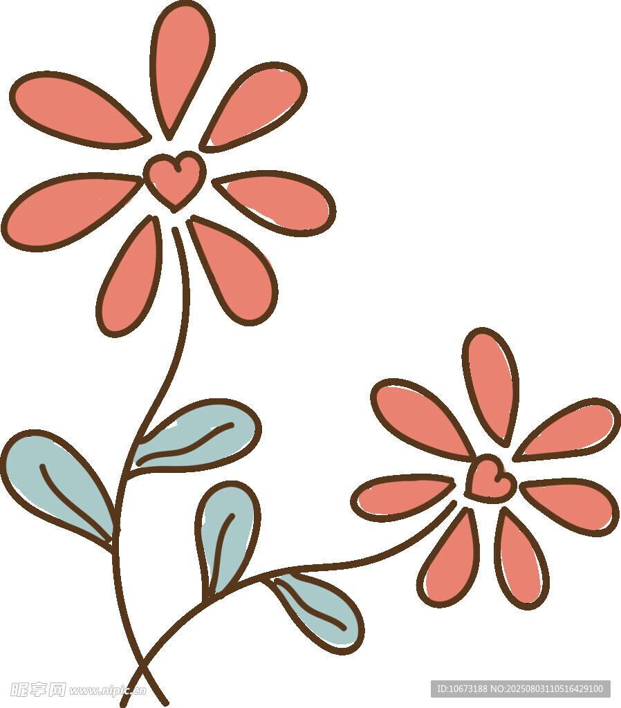 手绘花朵图案