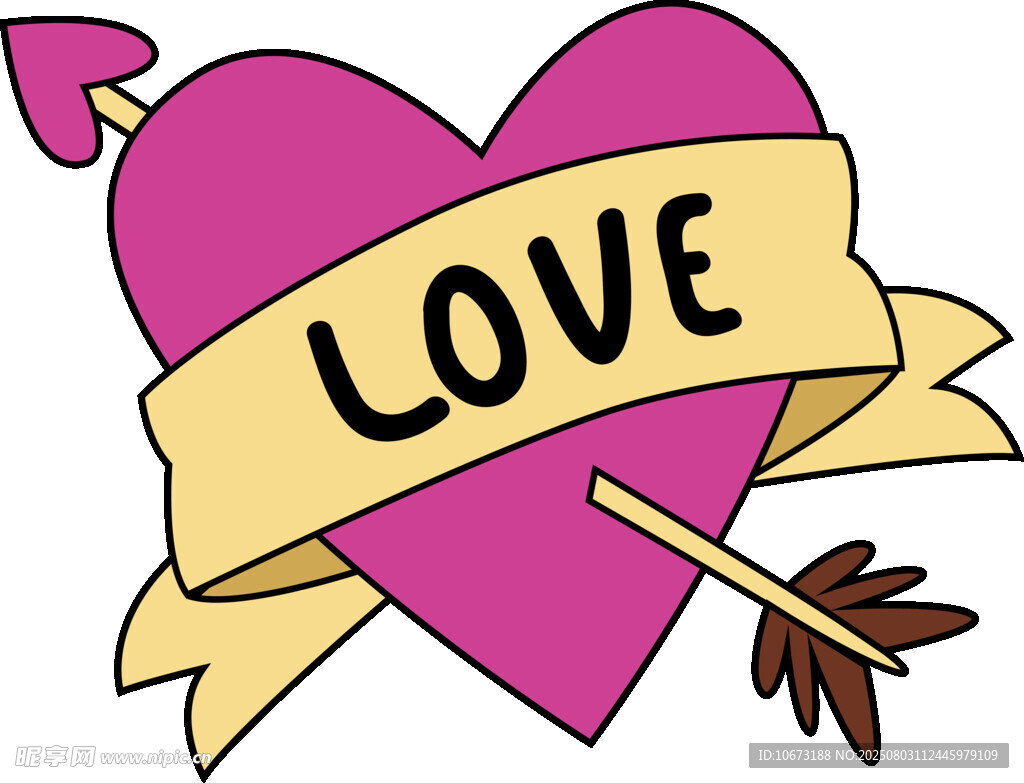 爱心箭与LOVE标志