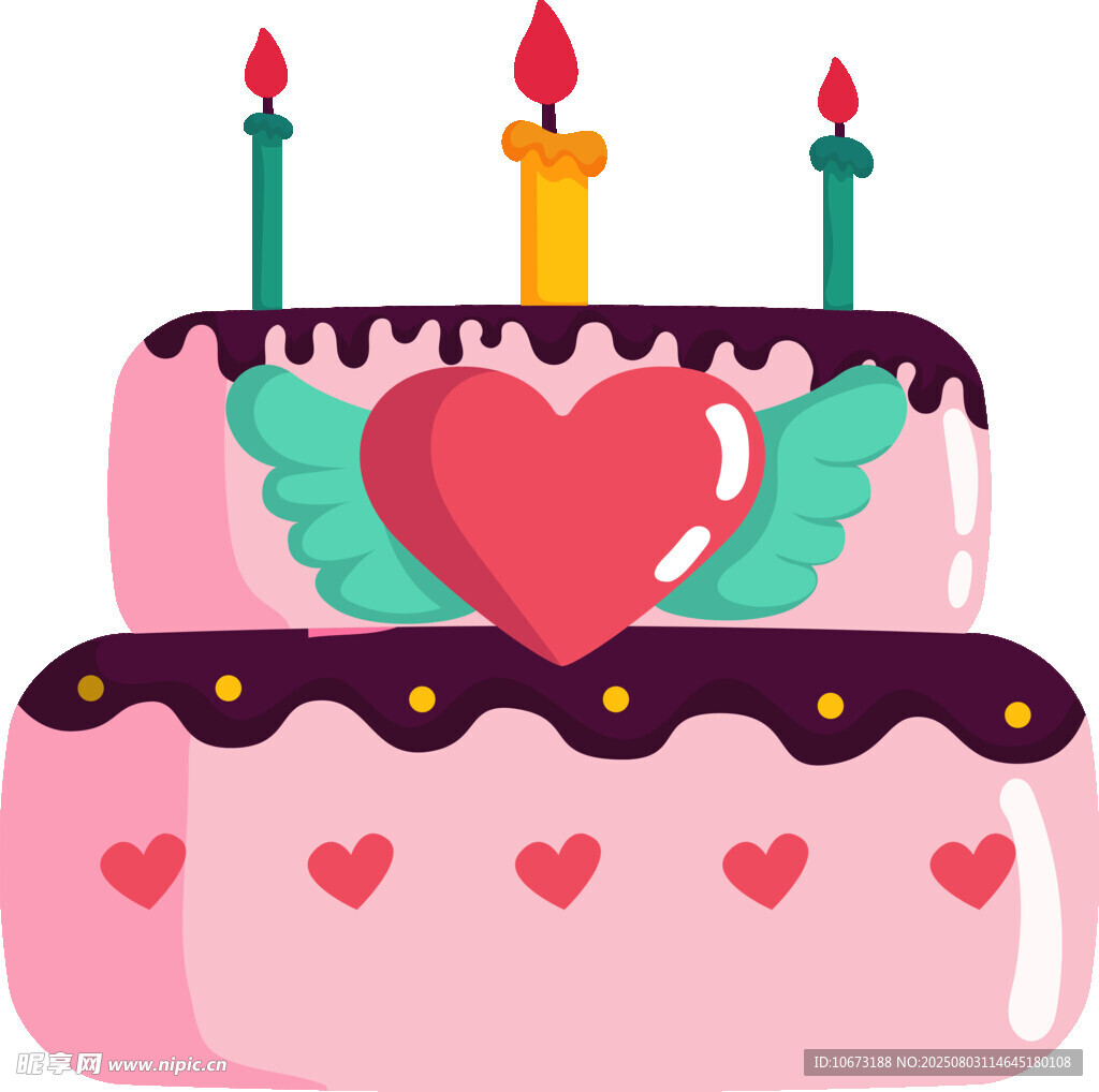 爱心装饰双层生日蛋糕