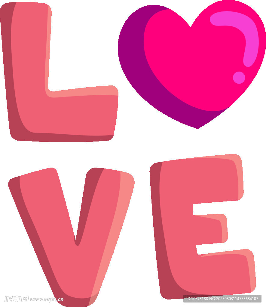 爱心组成的LOVE字样