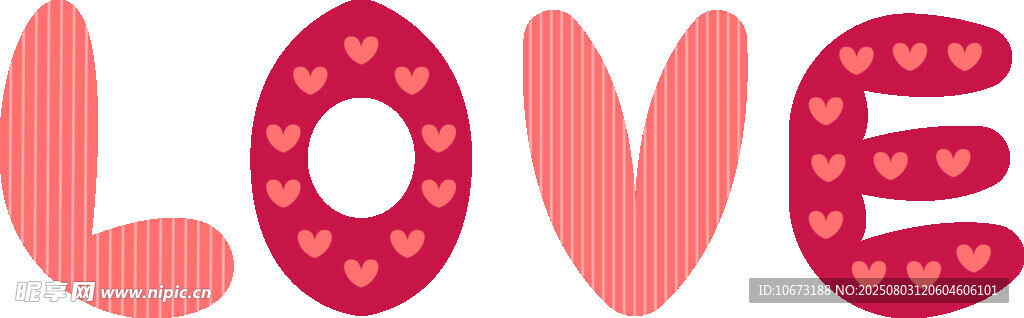 爱心组成的LOVE字样