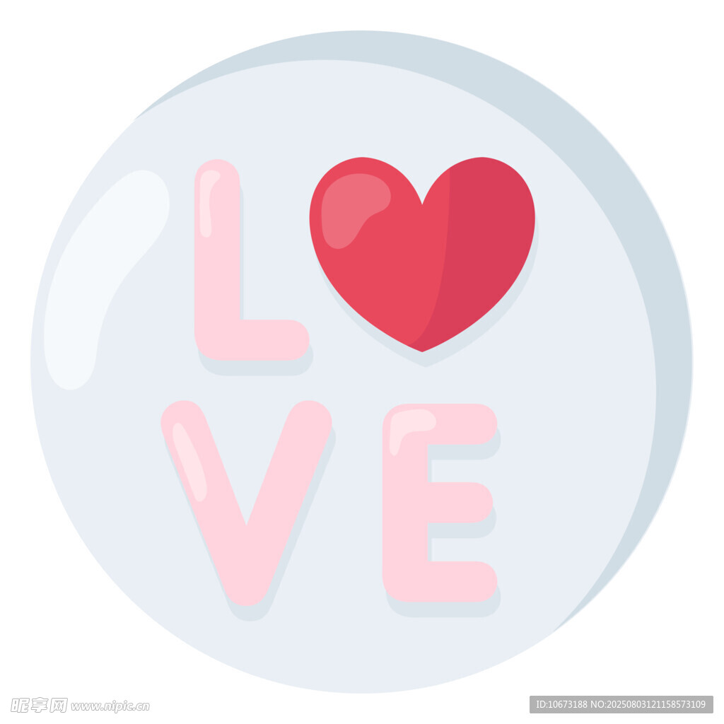 爱心LOVE圆形图标