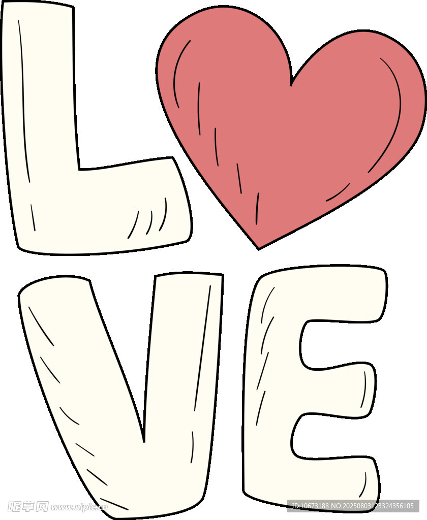 爱心LOVE艺术字图案