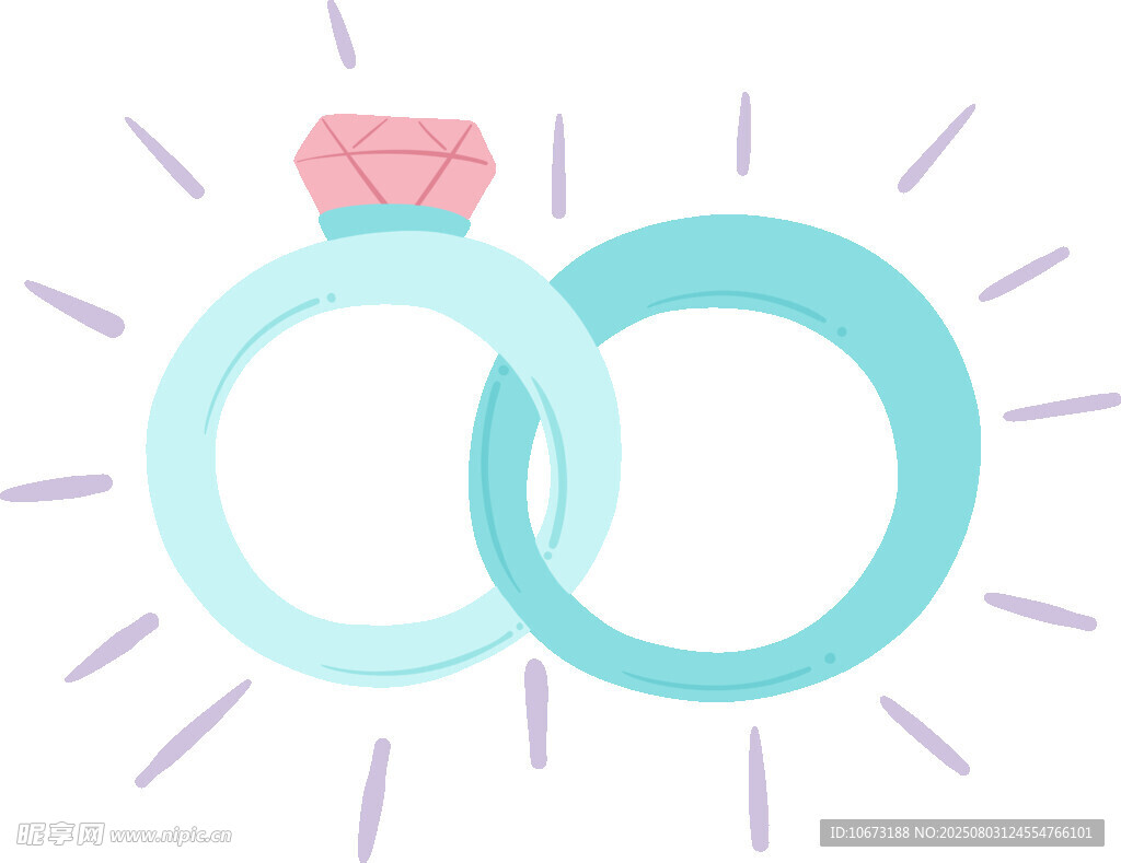 浪漫婚戒插画