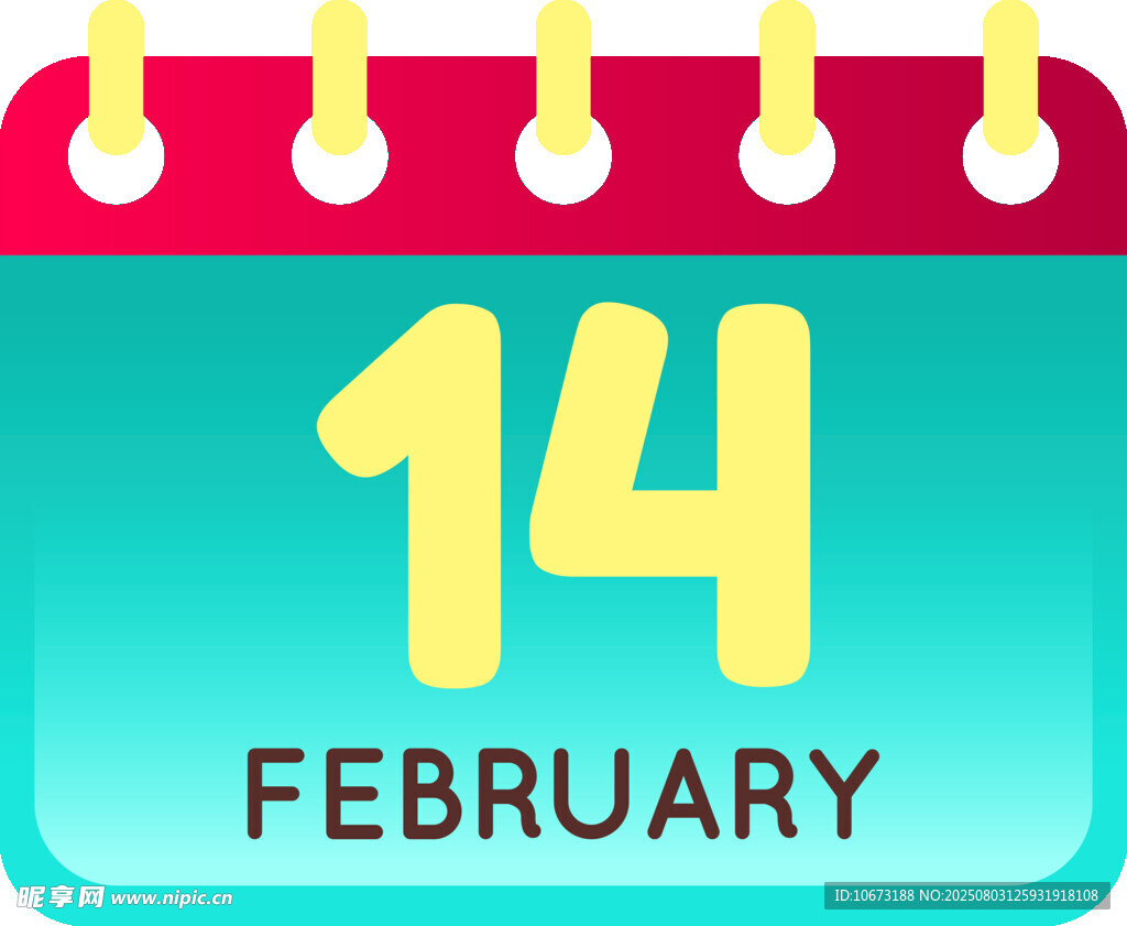 2月14日日历图标