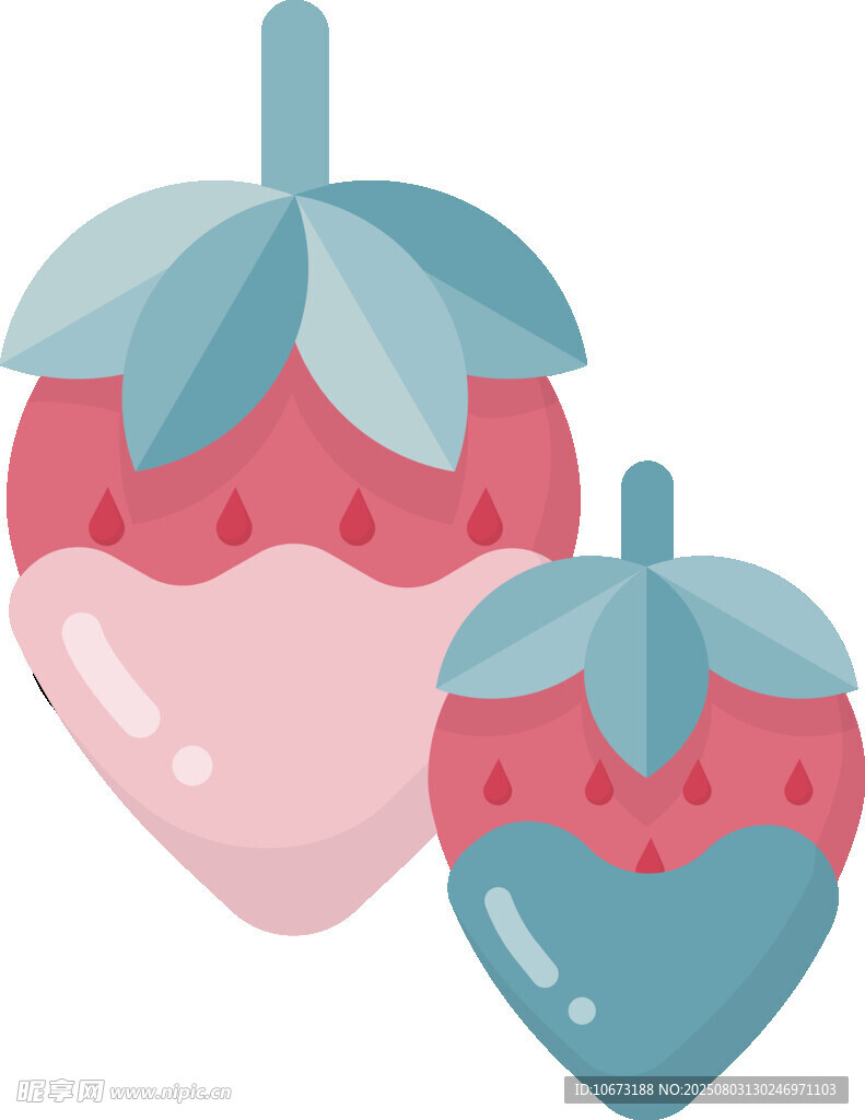 双色草莓插画