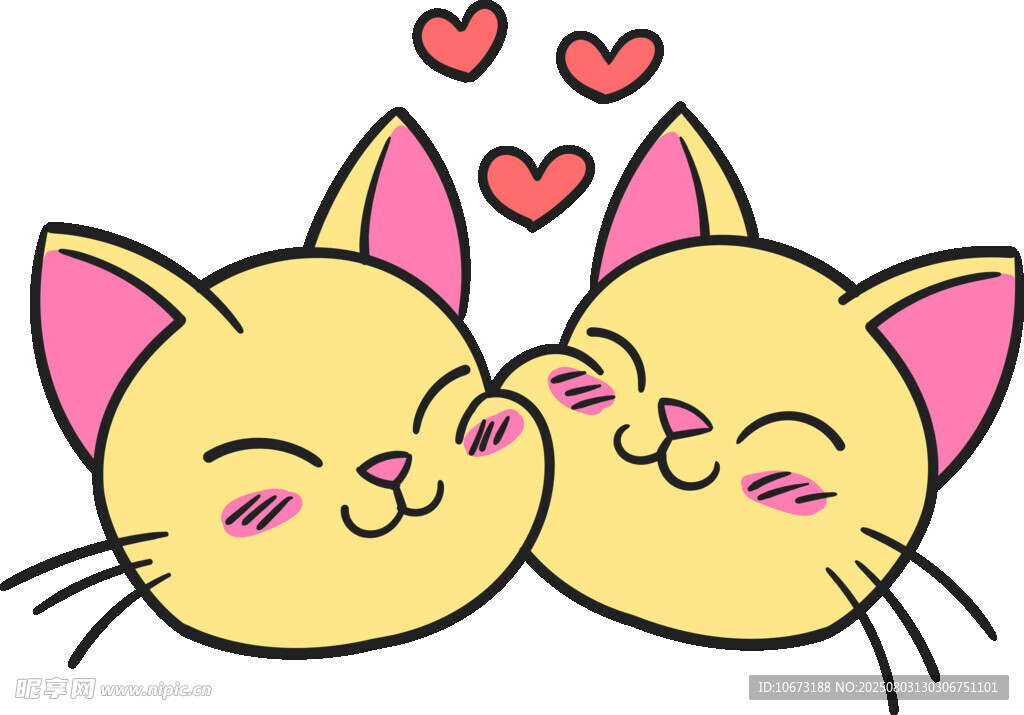亲吻的可爱猫咪