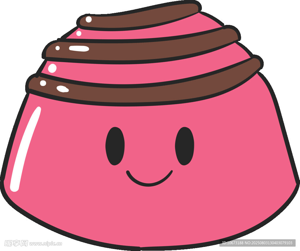 可爱粉色巧克力涂层甜点