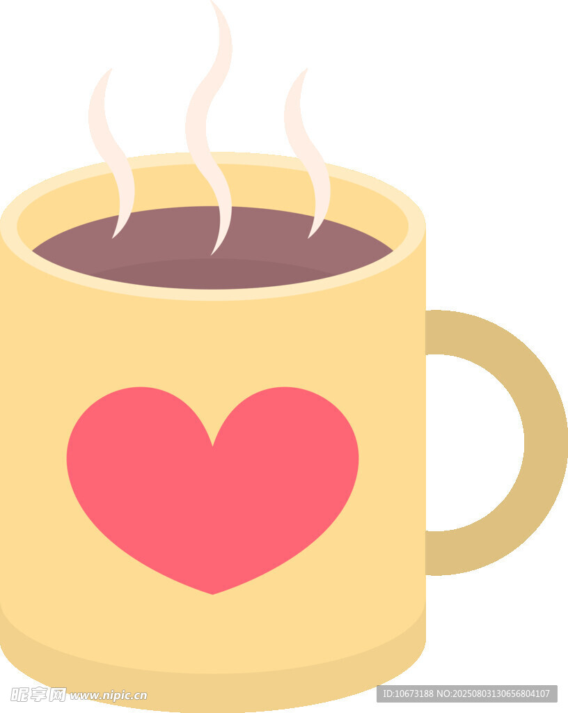 爱心图案的热咖啡杯