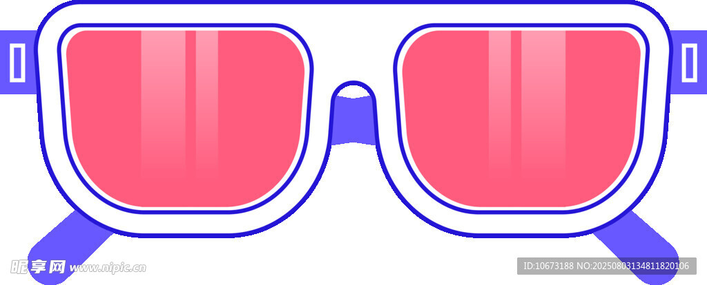 卡通风格3D眼镜图标