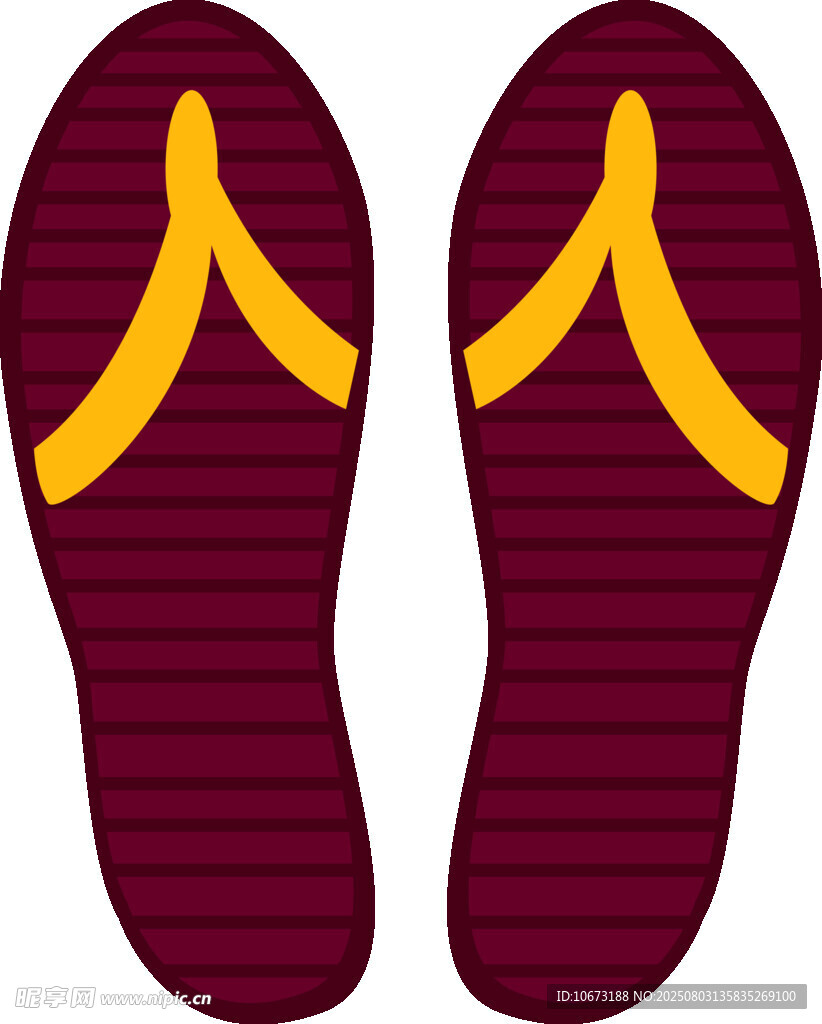 红色条纹人字拖图案