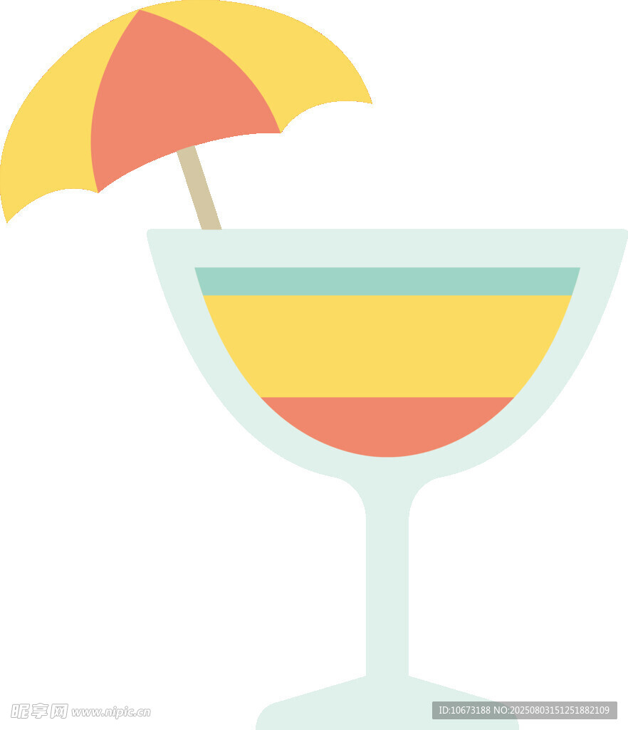 夏日鸡尾酒配遮阳伞
