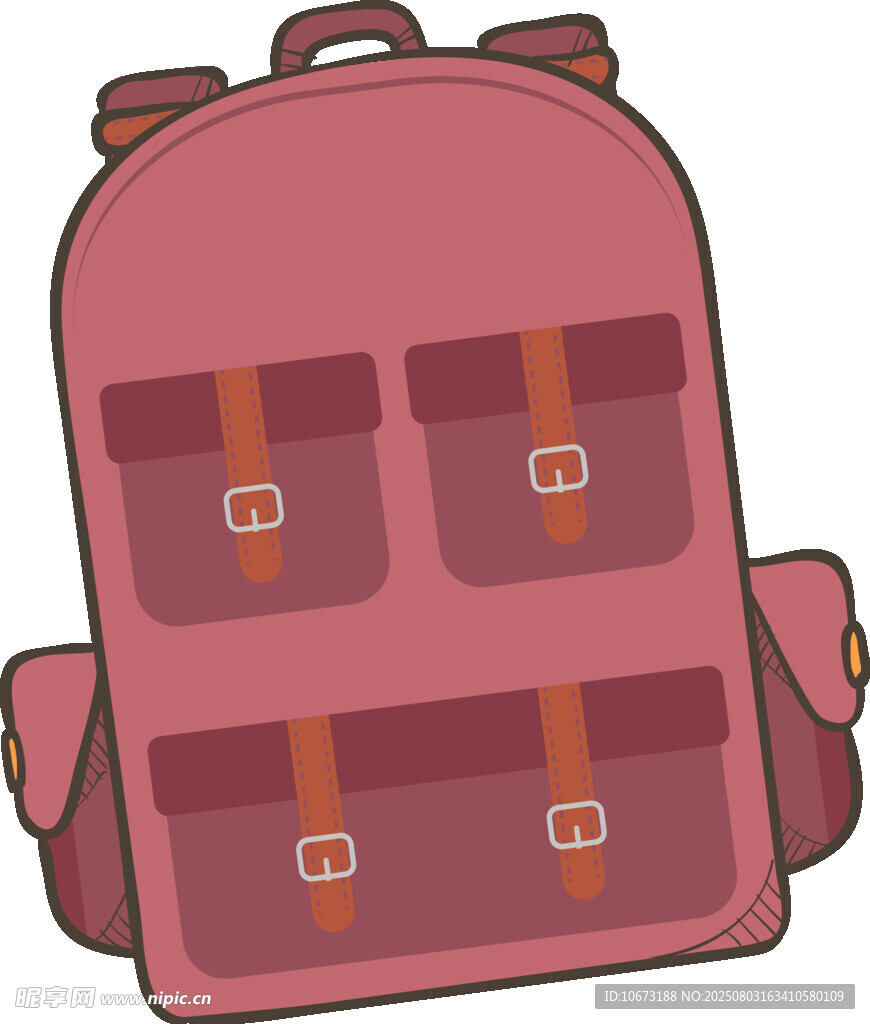 粉色双肩背包插画