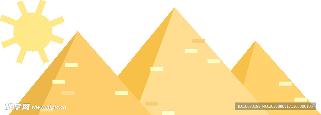 金色金字塔与闪耀太阳