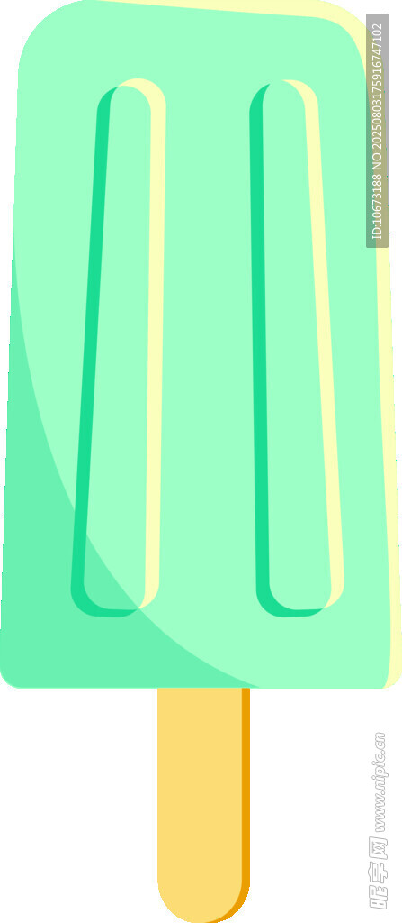 薄荷绿冰棍插画