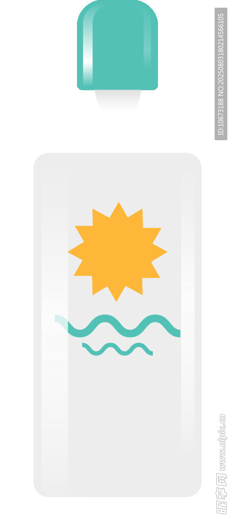 简约太阳海浪图案水瓶