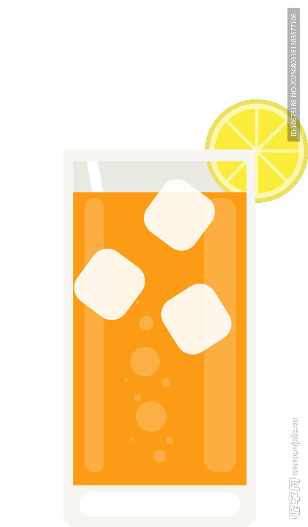 橙色冰饮配柠檬片