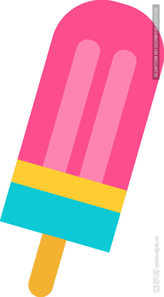 彩色双棒冰棍插画