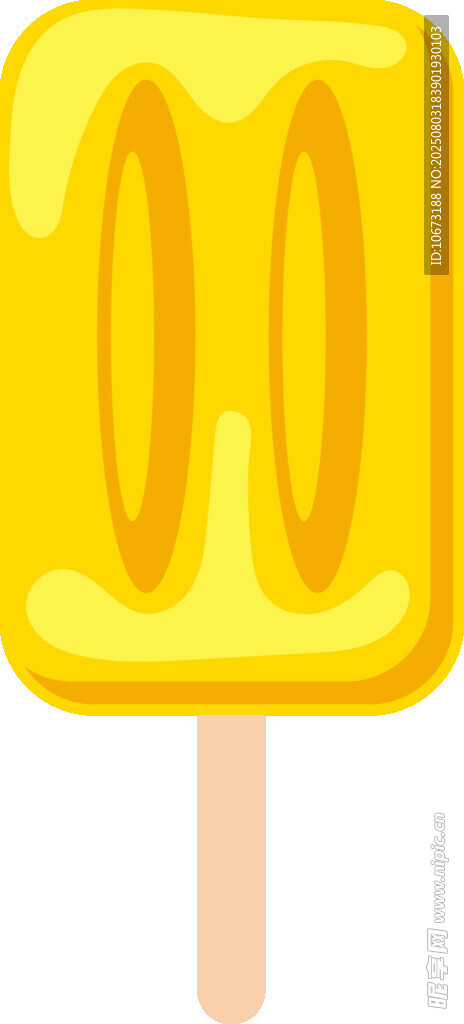 黄色冰棍插画