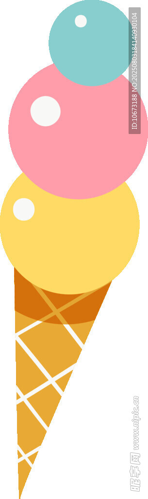 多彩冰淇淋甜筒