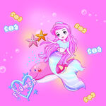 梦幻粉色美人鱼插画