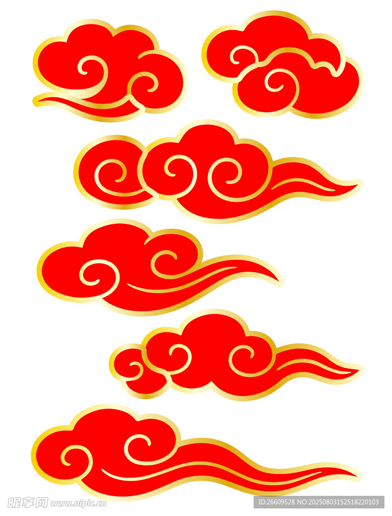 中式红色祥云