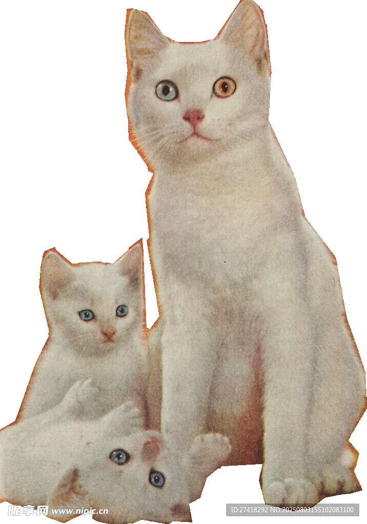 复古贴纸猫咪
