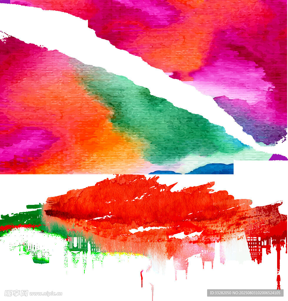 多彩水彩抽象艺术画作