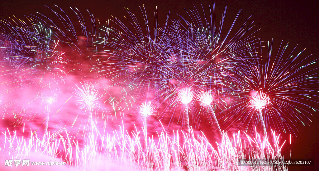 绚丽烟花绽放夜空