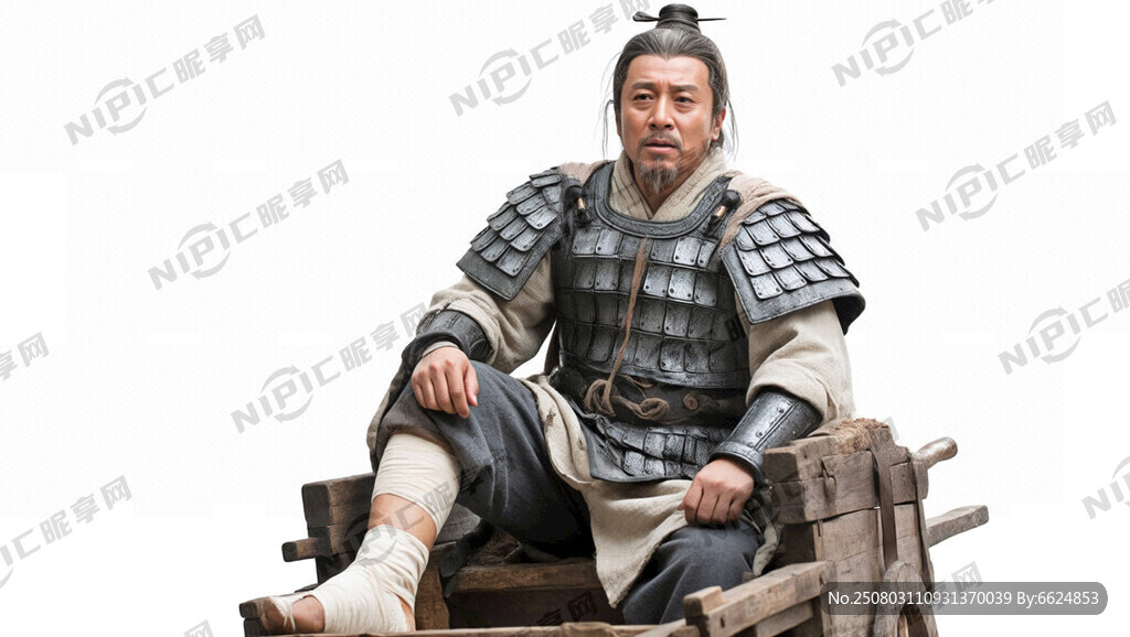 一位中年男子 身披破损宋代战袍