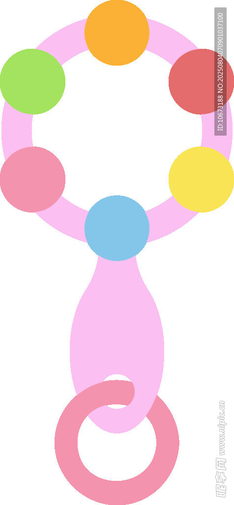 彩色环形婴儿摇铃玩具