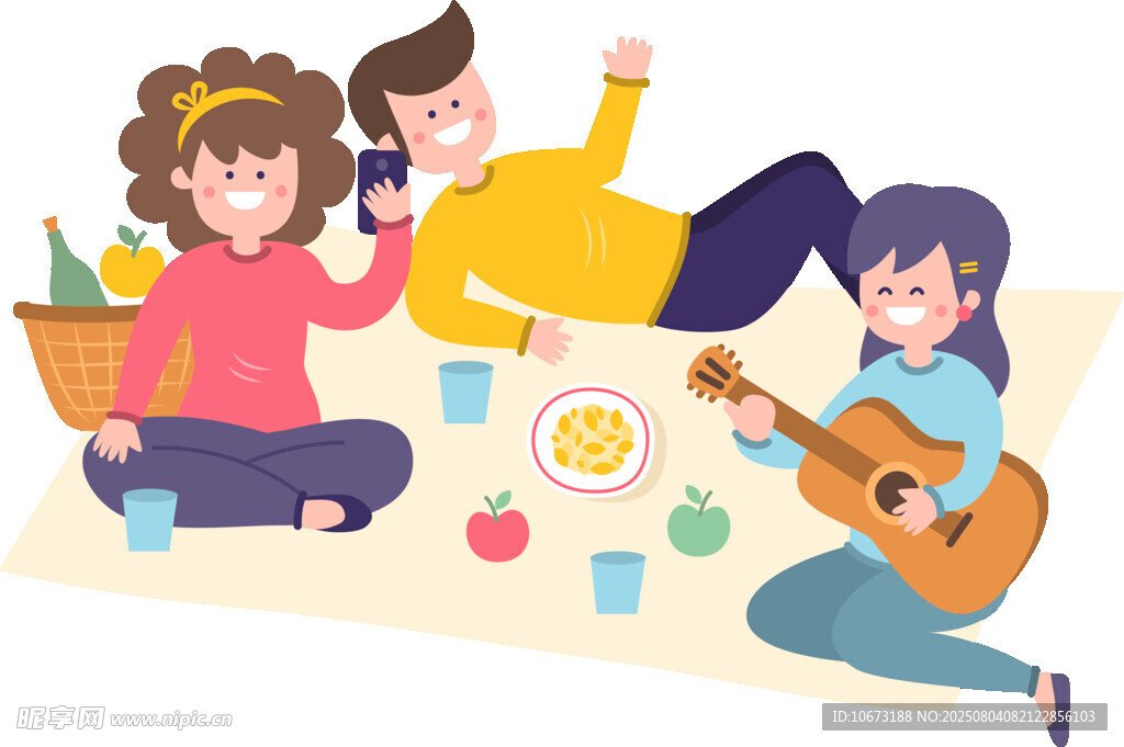 朋友野餐聚会欢乐时光