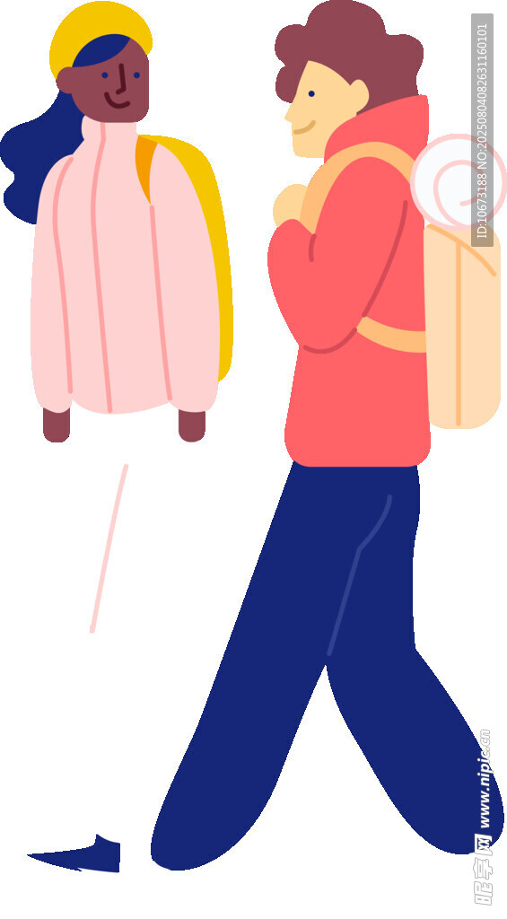 街头行走的时尚男女
