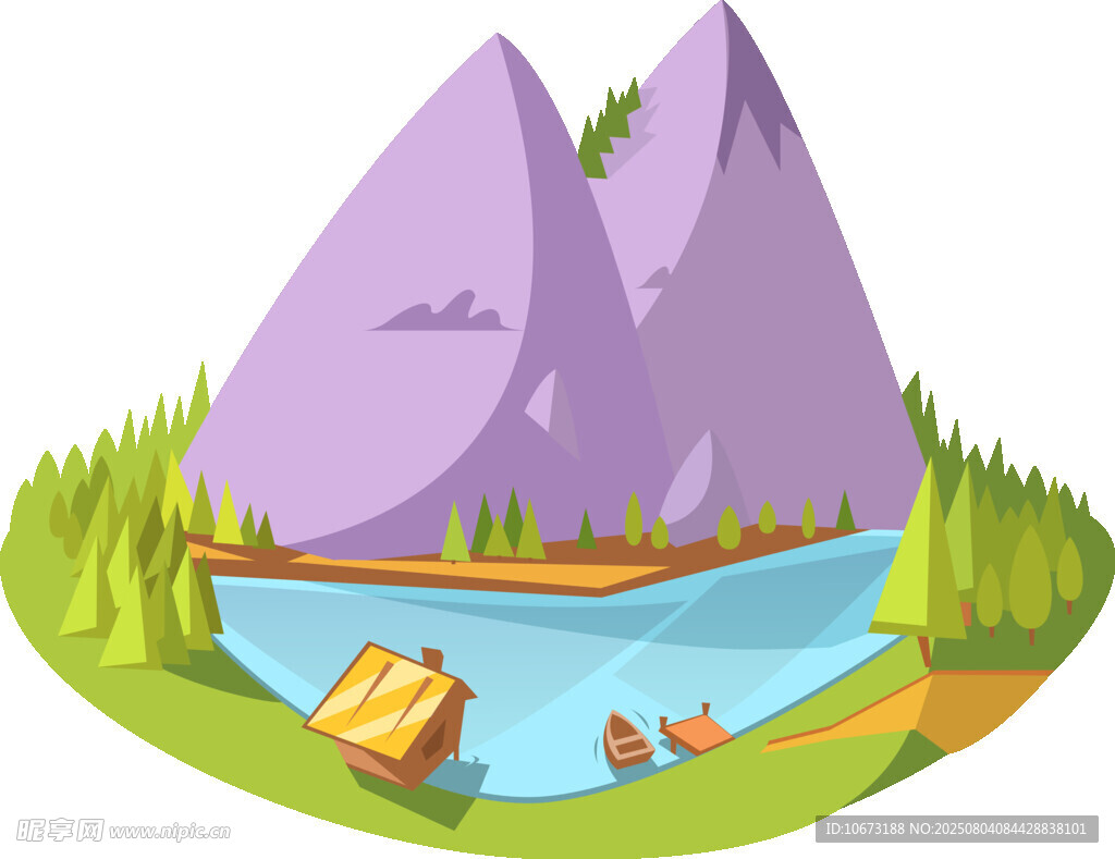 山间湖畔的宁静美景