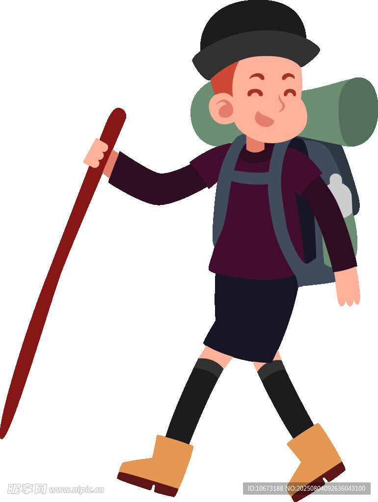 徒步旅行的快乐背包客