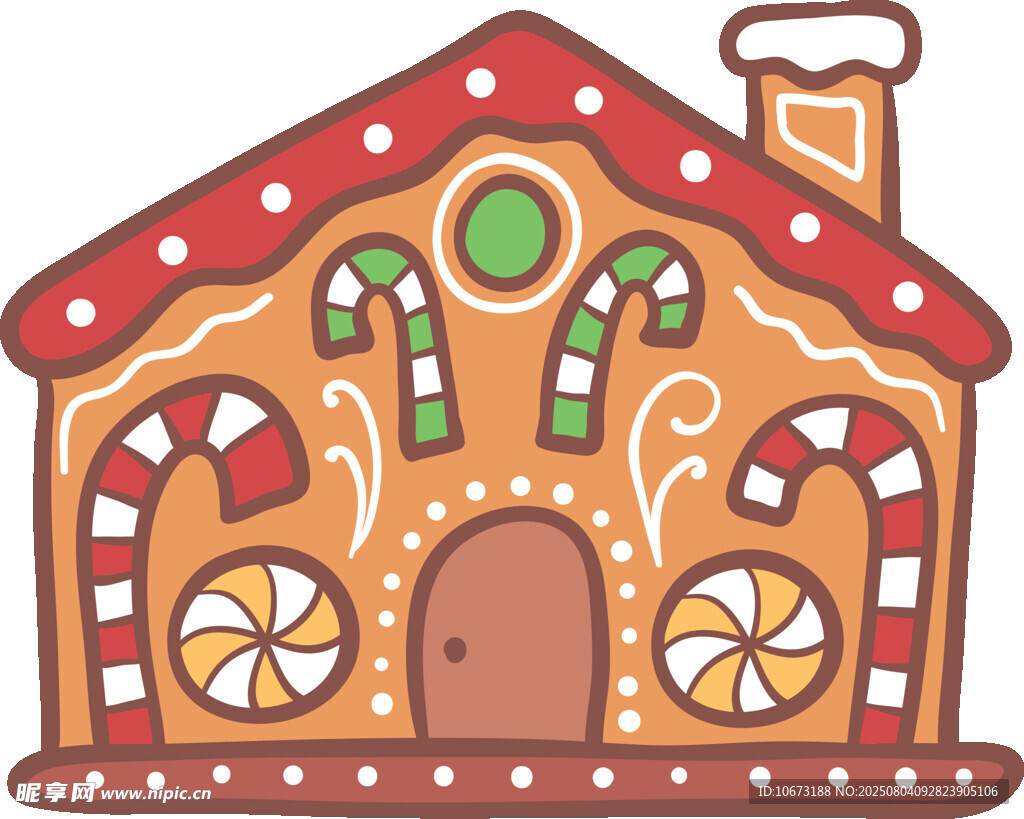 可爱姜饼屋造型插画