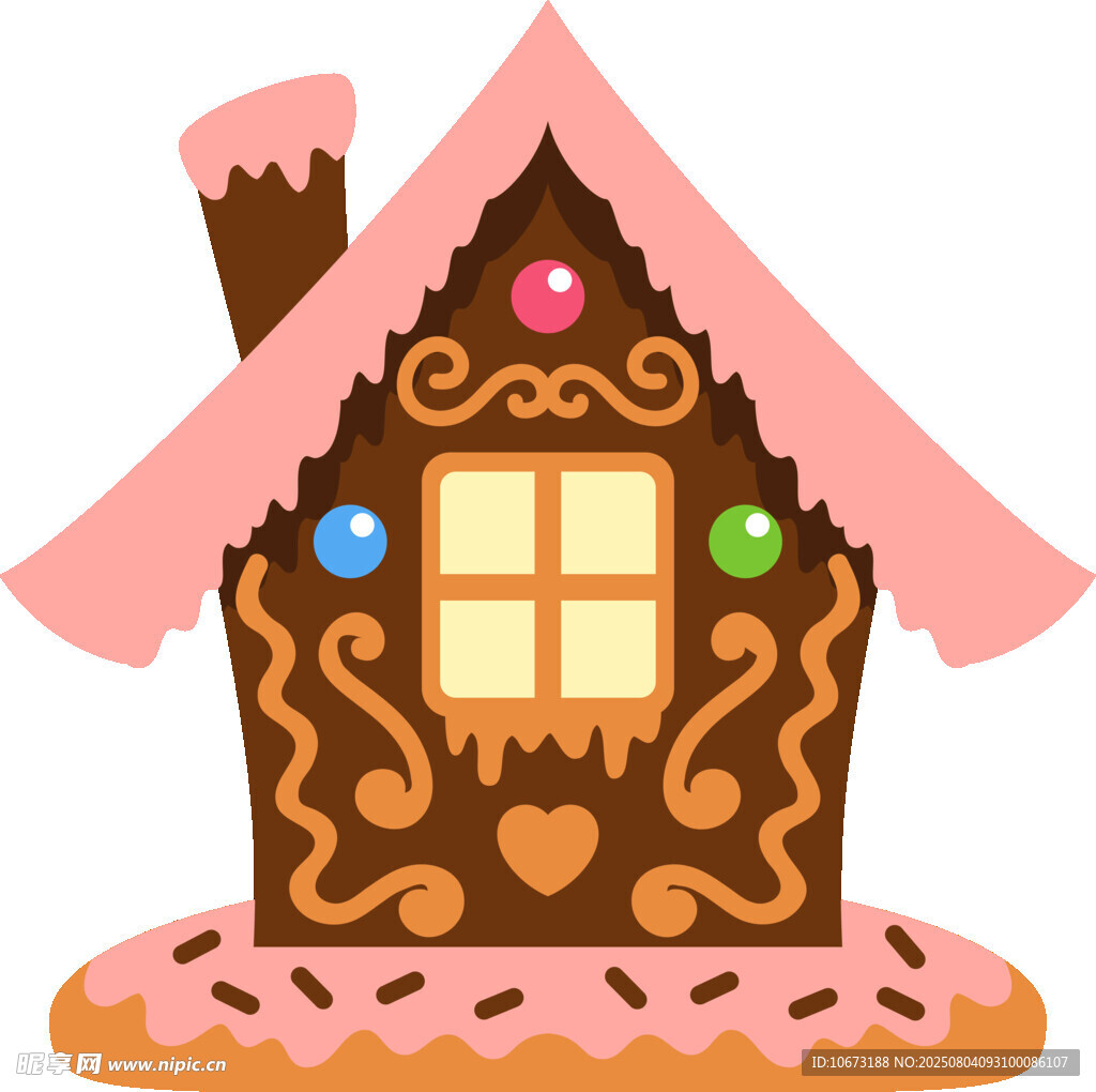 可爱姜饼屋造型甜点