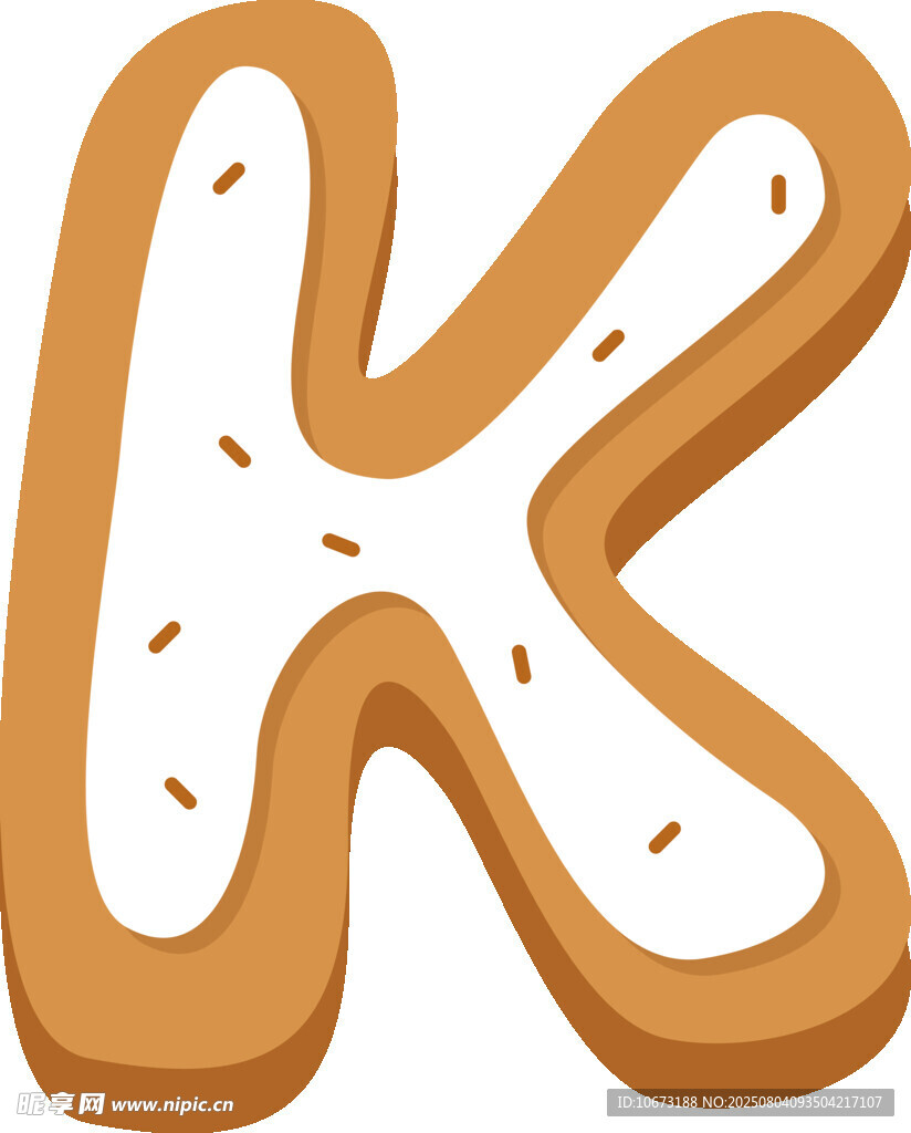 卡通字母K饼干形象
