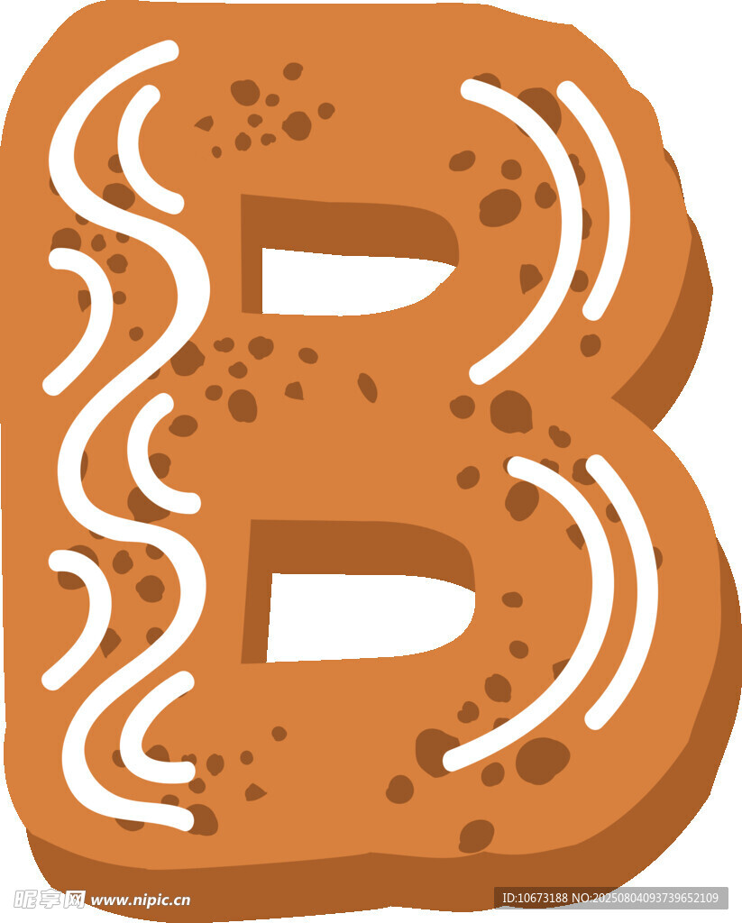 姜饼字母B装饰图案